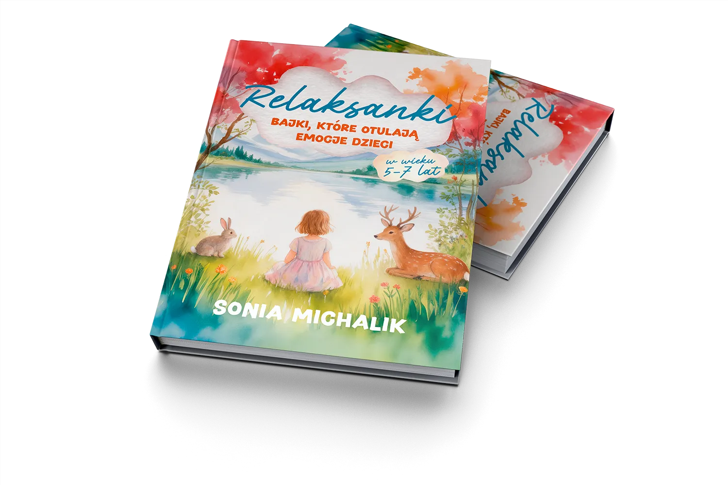 Stos egzemplarzy książki Relaksanki – projekt i skład publikacji