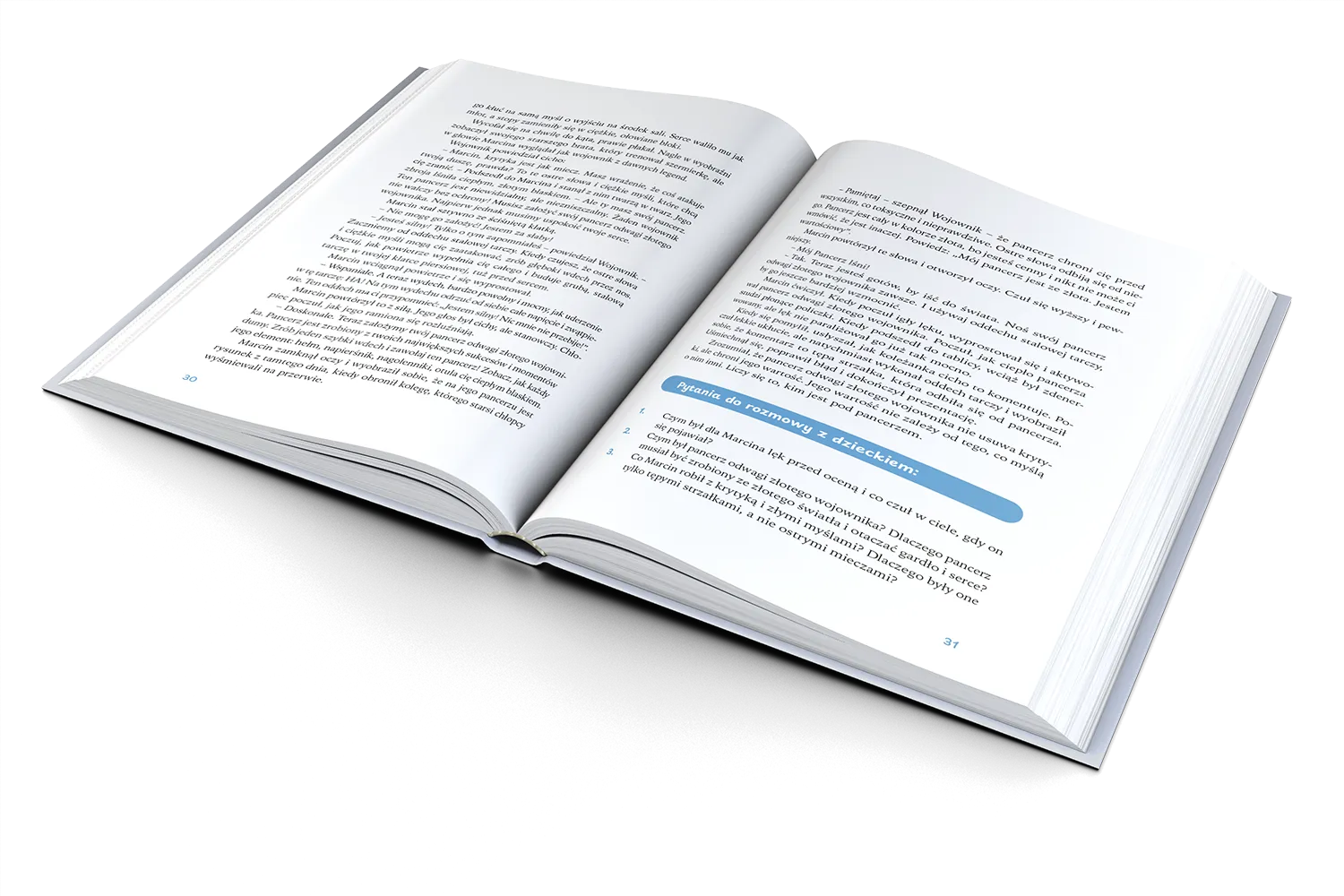 Skład książki dla dzieci – ilustracja i tekst na rozkładówce