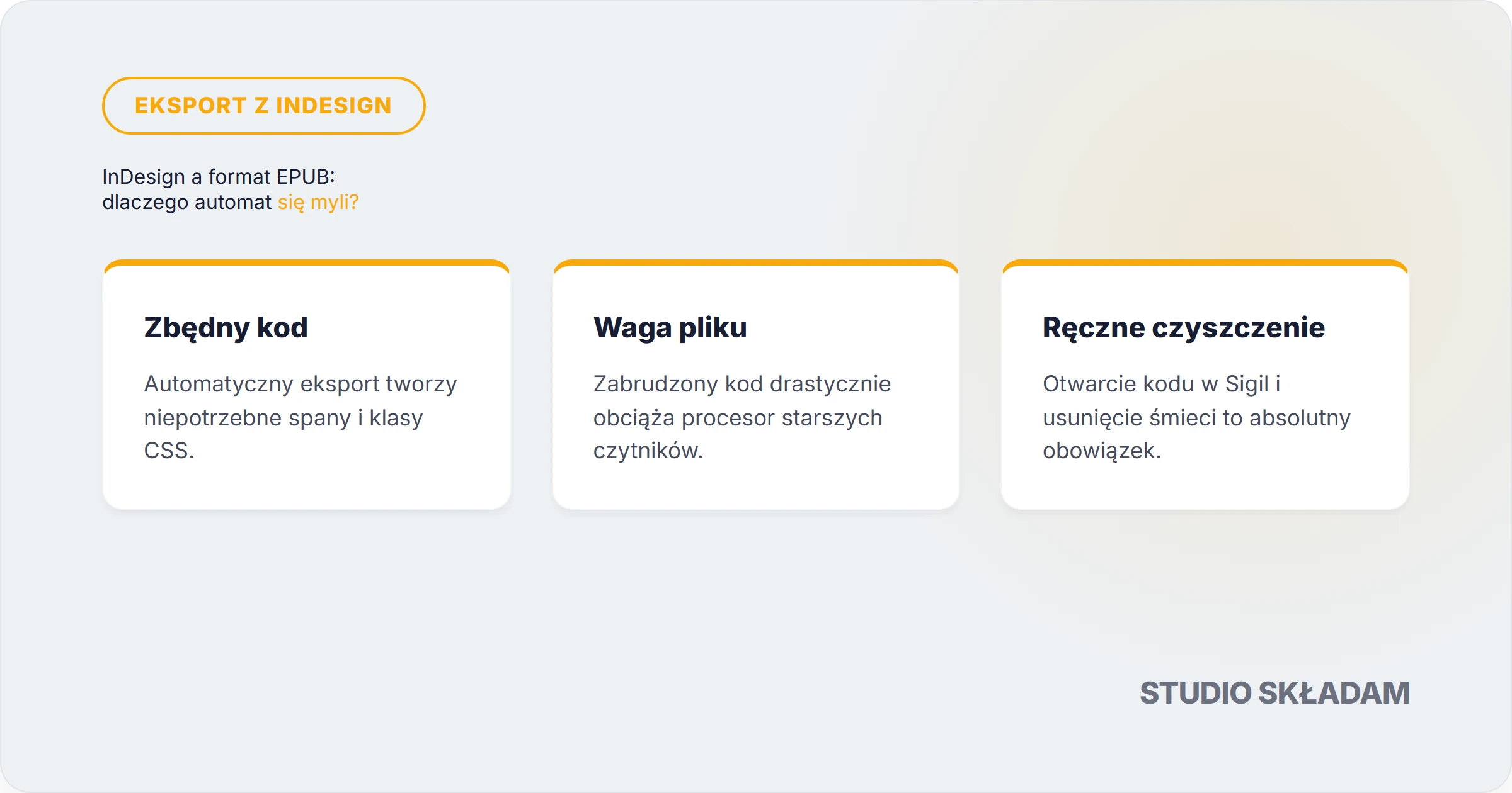 Dlaczego plik EPUB z&nbsp;InDesigna wymaga ręcznej poprawy?