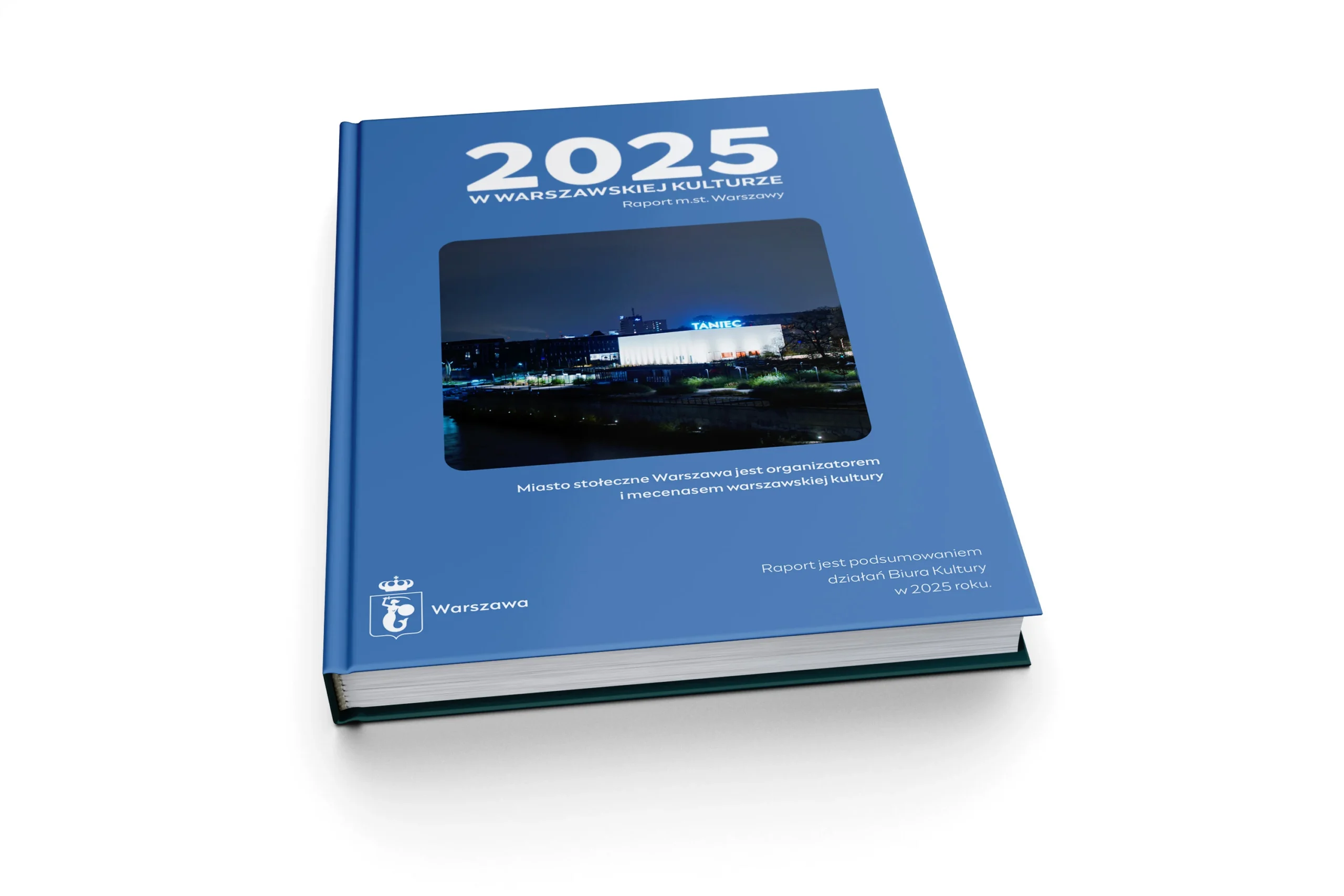 Projekt okładki - 2025 W&nbsp;WARSZAWSKIEJ KULTURZE Raport m.st. Warszawy