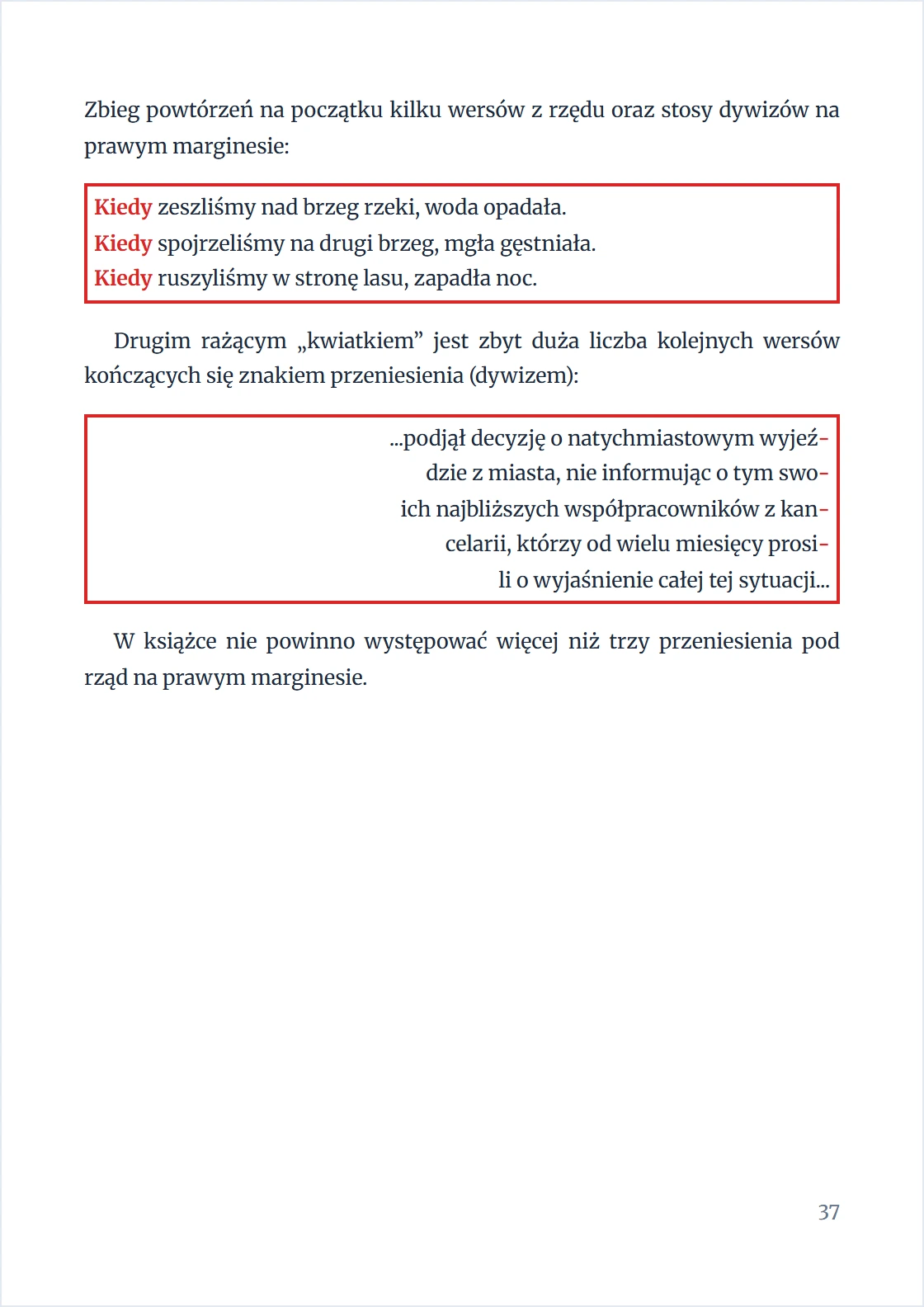 Kwiatki typograficzne: powtórzenia i stosy dywizów