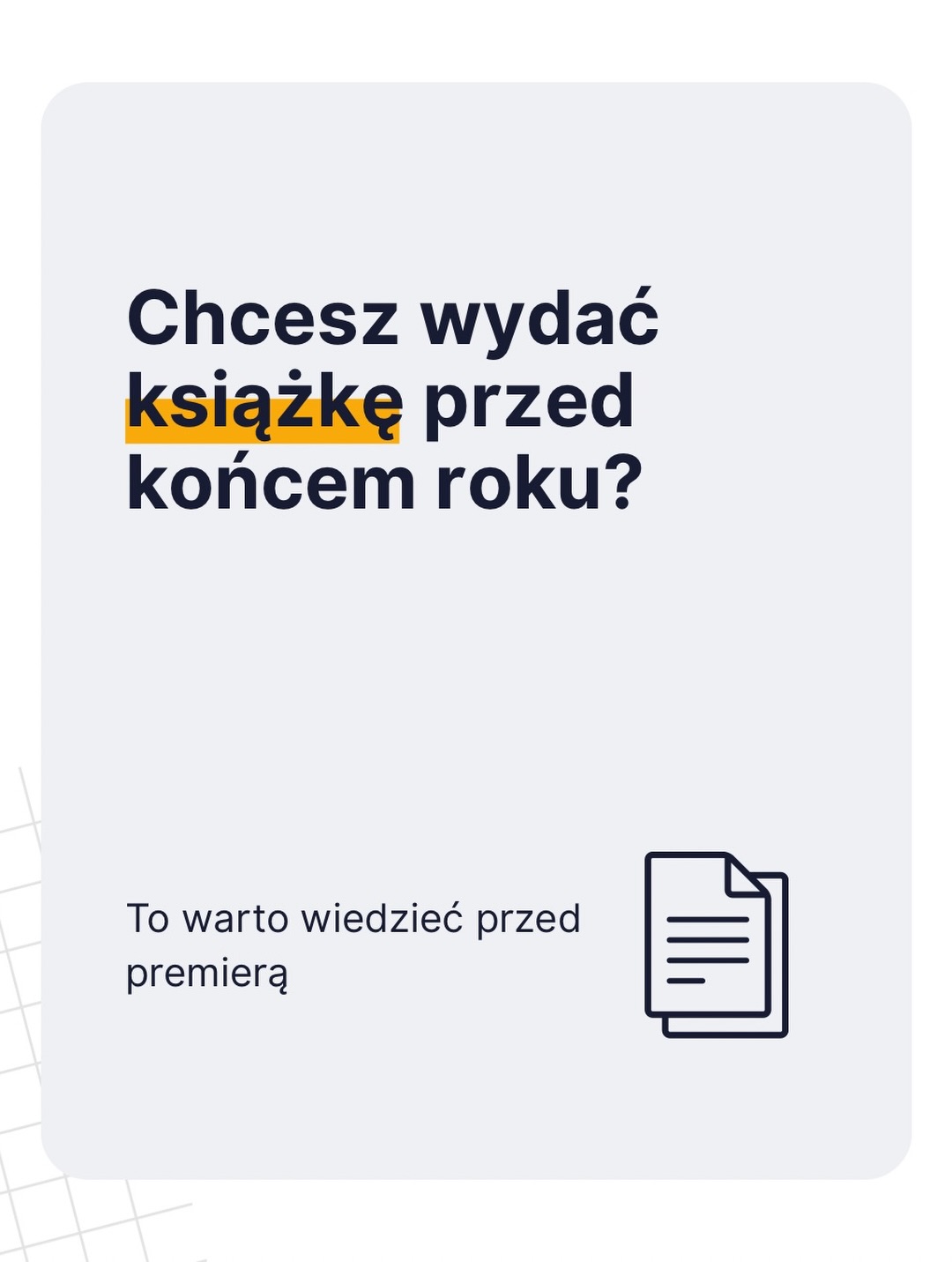 3 miesiące to dużo czy&nbsp;mało? To zależy xD

Jeśli planujesz w&nbsp;tym czasie wydać książkę, to nie ma na&nbsp;co czekać.

Końcówka roku to gorący okres w&nbsp;branży wydawniczej. Co za&nbsp;tym idzie:
👉 specjaliści mają coraz mniej wolnych terminów,
👉 drukarnie coraz większe obłożenie
👉 czas realizacji poszczególnych etapów może się wydłużać
👉 a&nbsp;ceny rosnąć

Chcesz wydać swoją książkę do&nbsp;końca roku? Napisz do&nbsp;mnie. 📩

#składksiążki #selfpublishing #wydanieksiążki #dtp